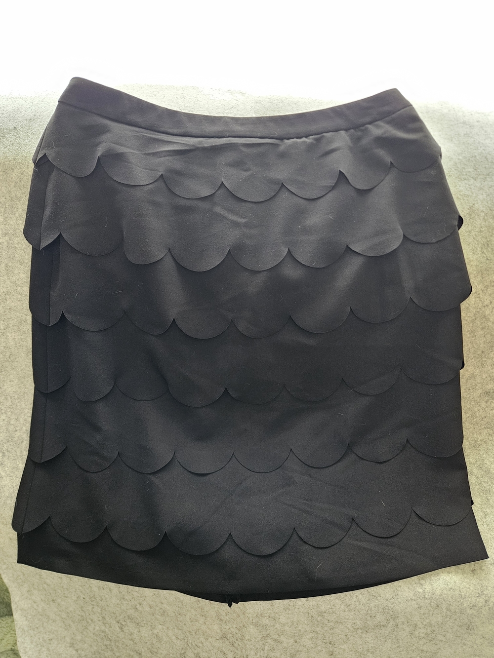 Black Scalloped Layer Pencil Skirt Sz 8
